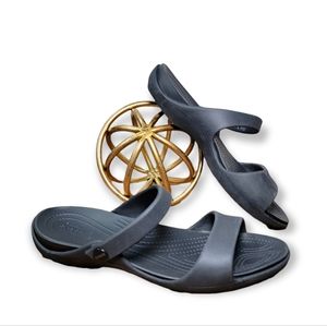 Crocs | 8 Cleo Black Slip On Comfort Sandals